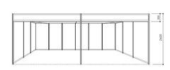 ブース（2小間）1面開放（販売）黒