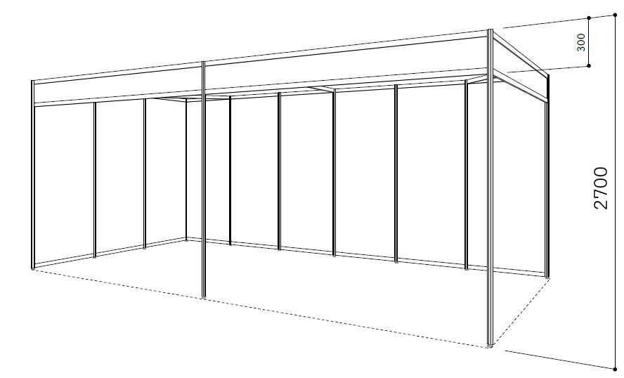 ブース（2小間）2面開放（販売）白 – OCTANORM