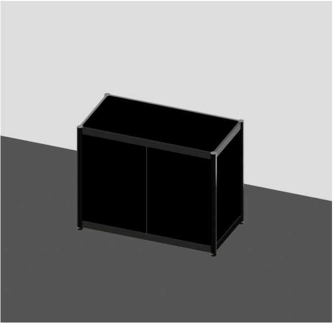 システム展示台（収納棚付き）黒 – OCTANORM