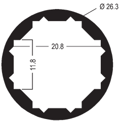 M 1208  26mm 円形チューブ