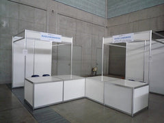 システム展示台（収納棚付き）白
