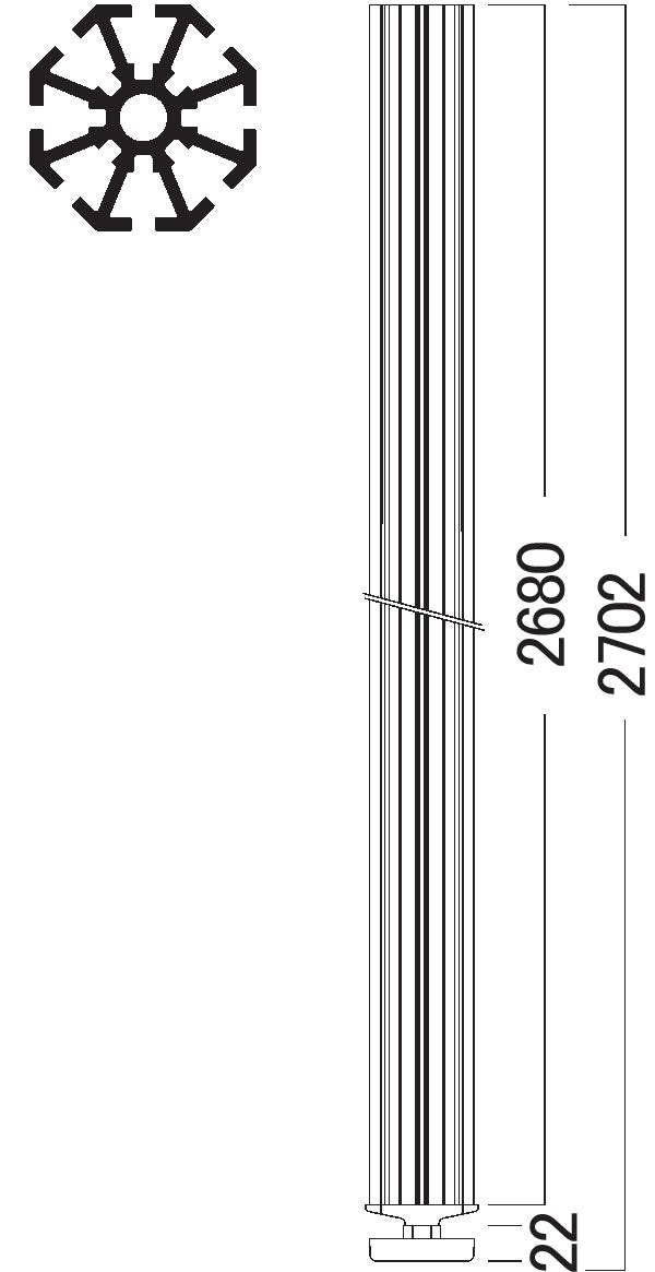 S 100ポール各色 2100/2400/2700mm – OCTANORM