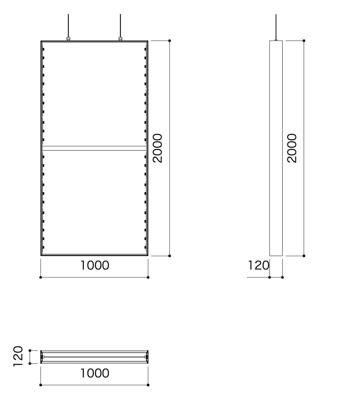 M1901 W1000×H2000 天吊り（内照） – OCTANORM