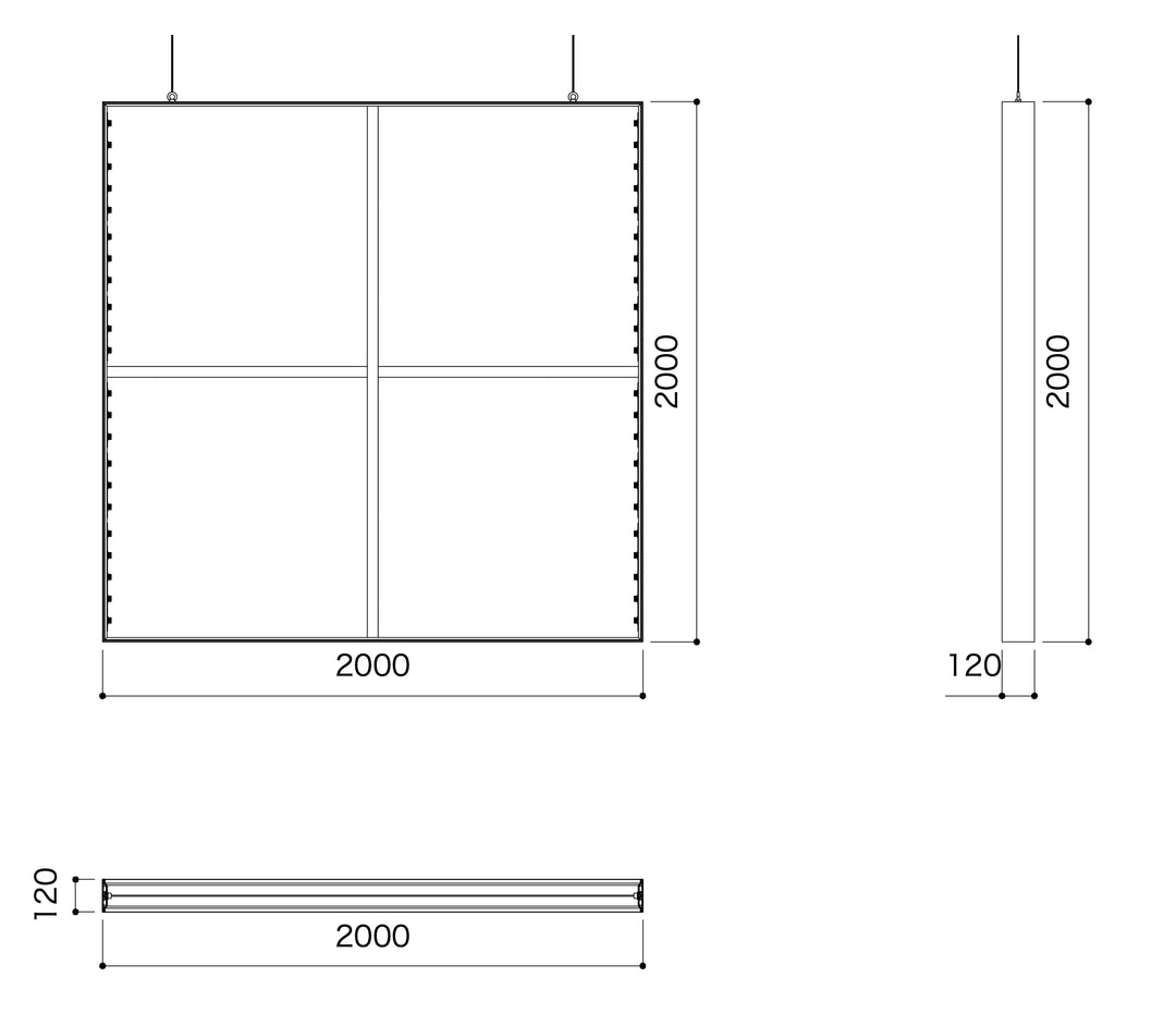M1901 W2000×H2000 天吊り（内照） – OCTANORM